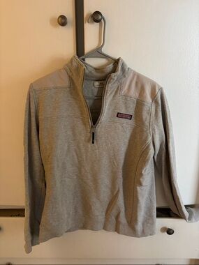 Vineyard Vines Light Heather Gray Quarter-Zip Pullover